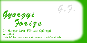 gyorgyi forizs business card