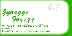 gyorgyi forizs business card